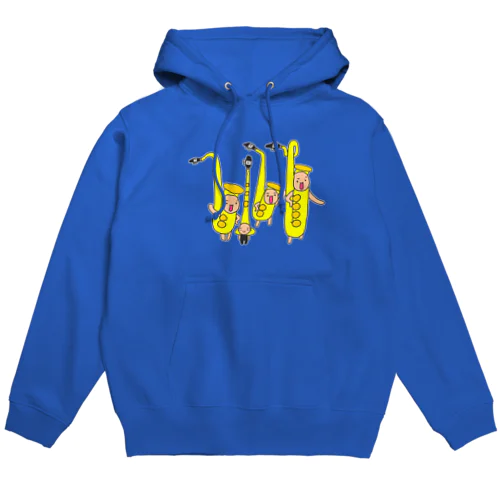 サクソフォンさんたち　カラー Hoodie