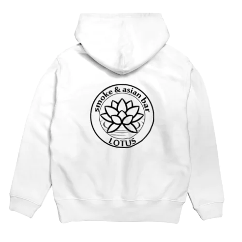 LOTUS 白 ロゴ Hoodie