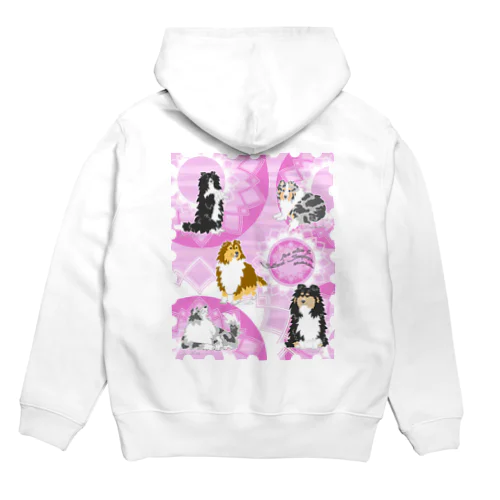 Five colors of Shetland Sheepdogs.～Wisteria～ パーカー