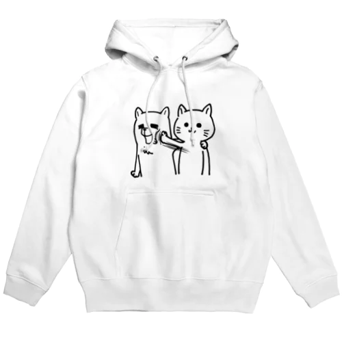 なかよし、わんことにゃんこ(黒) Hoodie