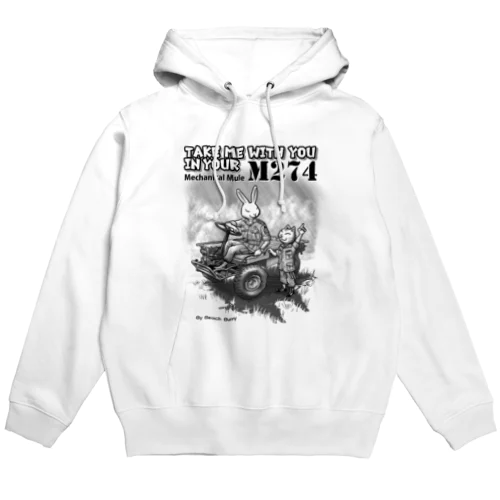 うさぎとねこ　US M274に乗せて！ Hoodie