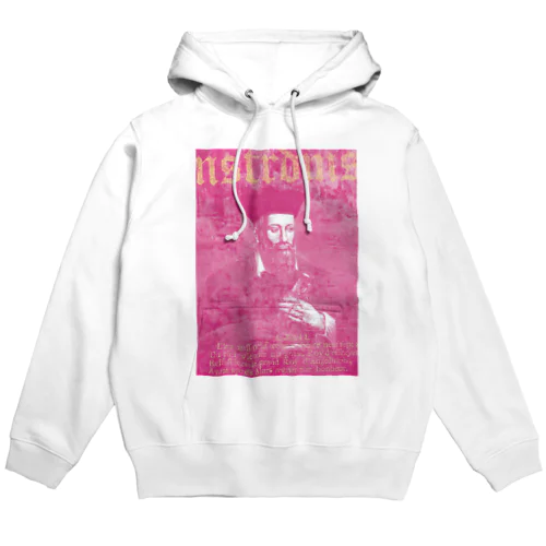 ノストラダムス_予言コラージュ_ピンク Hoodie