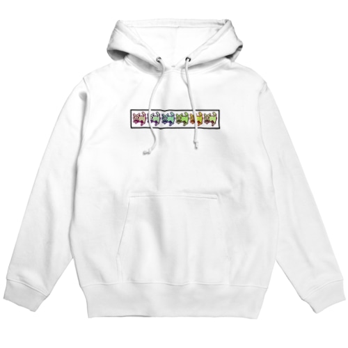 dog×6 white Hoodie