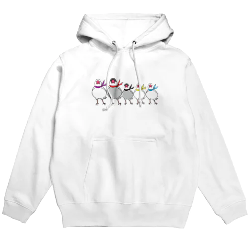 文鳥ファイブ全員集合！ Hoodie