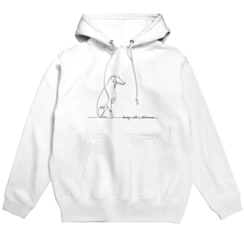 垂れ耳ドーベルマンと暮らす線画1 Hoodie