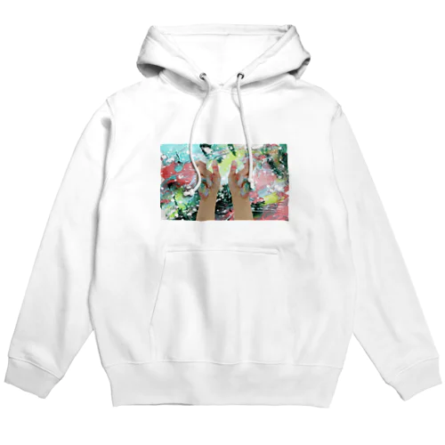 絵の具まみれになった手の服 Hoodie