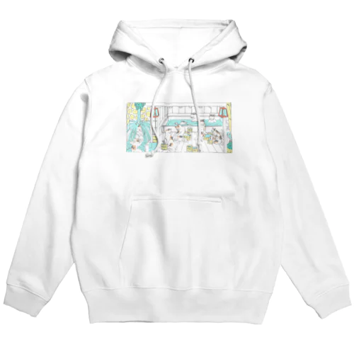 猫の温泉（カラー） Hoodie