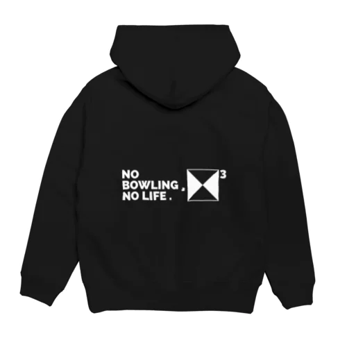 NO BOWLING , NO LIFE .　ホワイト パーカー