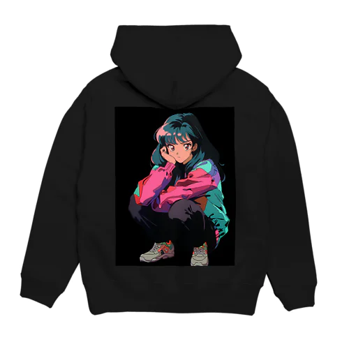 80-90's　レトロアニメ風 Hoodie