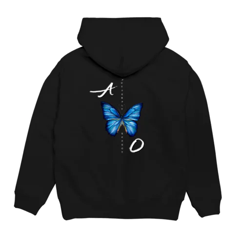 青い蝶🦋縦　BUTTERFLY EFFECT 후디