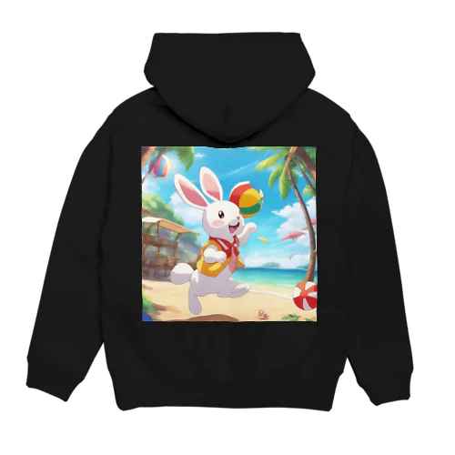 ビーチボールをするうさぎ Hoodie