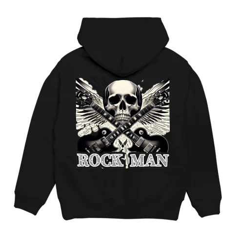 ROCK MAN　背中にプリント Hoodie