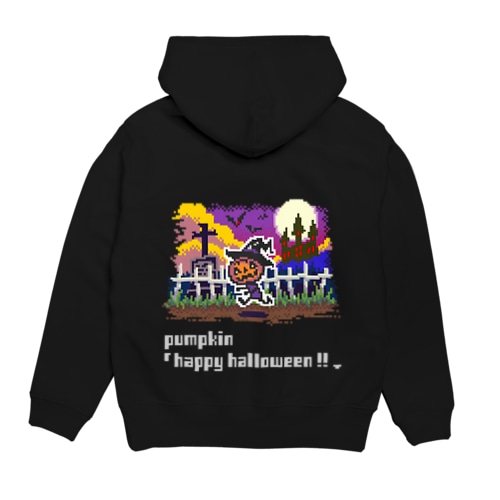 ドット絵「ハロウィンのカボチャ」 Hoodie