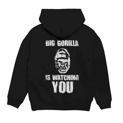 BIG GORILLA IS WATCHING YOU　白文字 パーカー