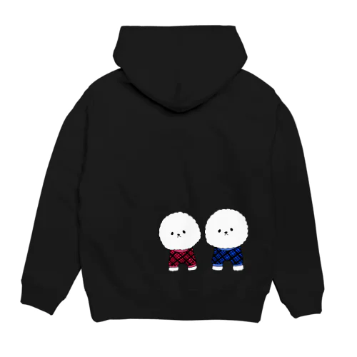 ビションフリーゼ 仲良し チェックのお洋服 Hoodie