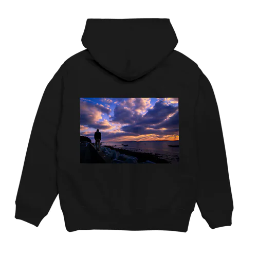 海と夕陽 Hoodie