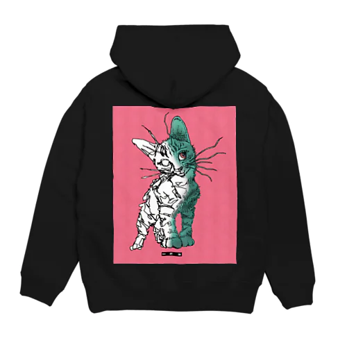 両手で描いたネコ　両面プリントVer. Hoodie