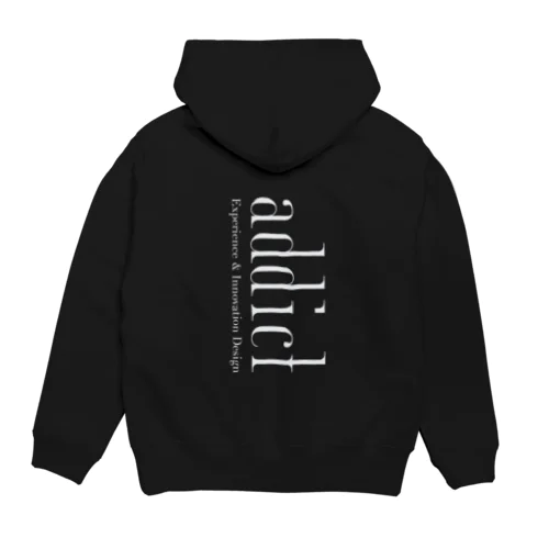 addict｜白ロゴ縦 Hoodie