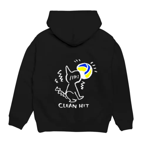 白線 くりーんひっと猫 Hoodie