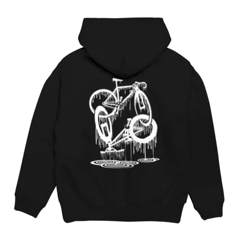 melted bikes #2 (white ink) Hoodie