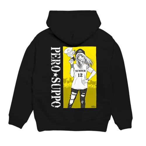 ペロサポ（トラメガ）白文字 Hoodie