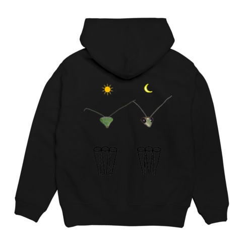 カマキリの昼と夜の複眼（絵文字、背景透過ver） Hoodie