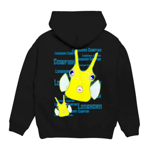 Longhorn Cowfish(コンゴウフグ)　バックプリント パーカー