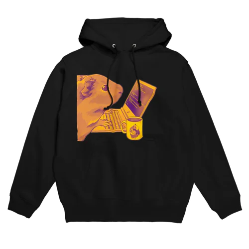 ノマドワーカーなモルモット(背景無し) Hoodie