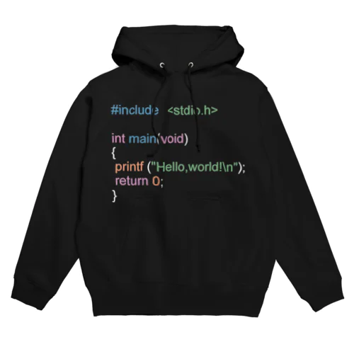 C言語 HelloWorld 白 Hoodie