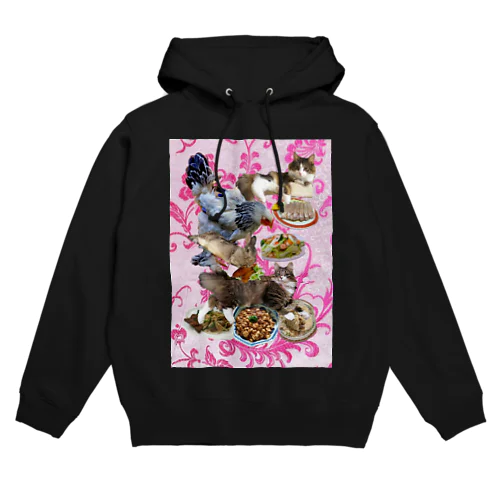 食い散らかし 中華パーティ ピンク Hoodie