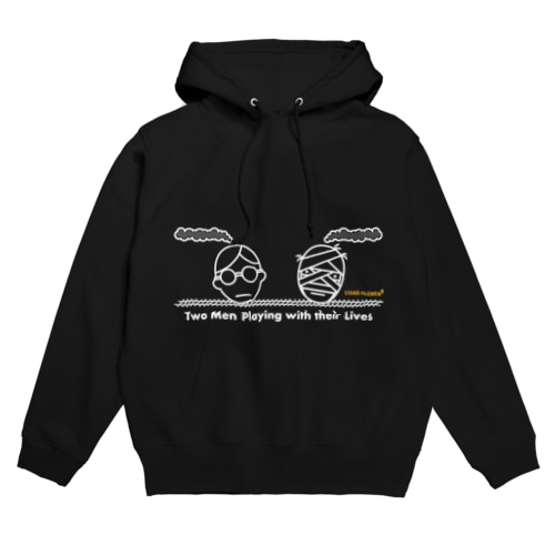 Two Men Playing with their Lives（white line） Hoodie