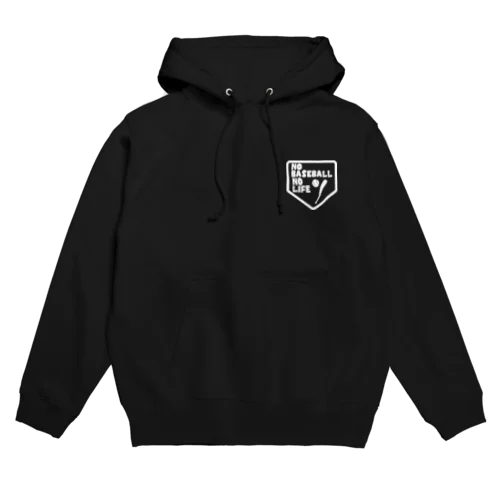 ノーベースボールノーライフ ホームベースデザイン ホワイト Hoodie