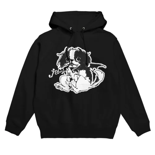 《白黒ver.》デビル犬 Jack Hoodie