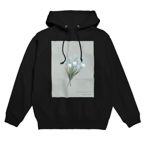 💐 mint green gray × white gray blue . Hoodie