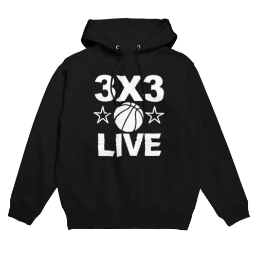 3x3・白・スリーエックススリー・3人制バスケ・Tシャツ・アイテム・グッズ・ストリートバスケ・バスケットボール・スピーディーなバスケ・1試合10分間の21点ノックアウト・スポーツ・有望 Hoodie