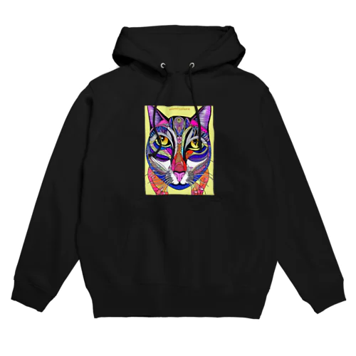 カラフルでエスニックテイストでポップな猫－Colorful, ethnic flavored, pop cat. Hoodie