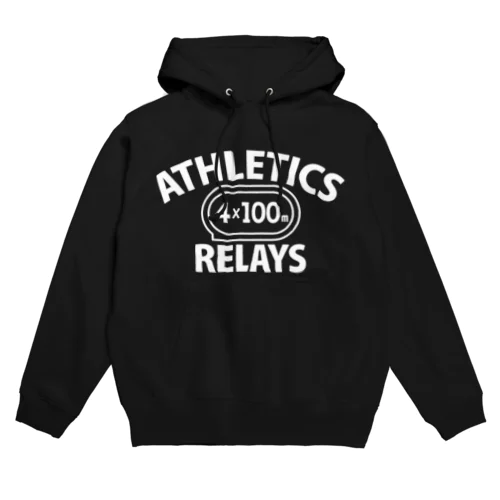 4×100mリレー・リレー競走・白・陸上競技・400メートルリレー走・デザイン・Tシャツ・陸上部・男子・女子・ジュニア・入賞・有力・確実・候補・有望・応援・精神力・集中力・日本人・陸上魂 Hoodie