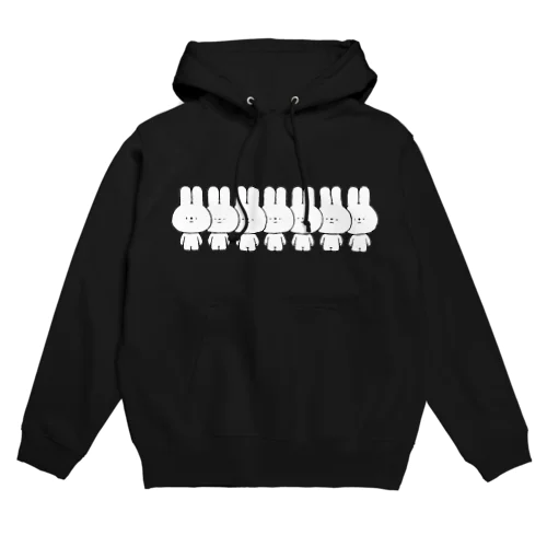 量産うさぎ 整列 Hoodie