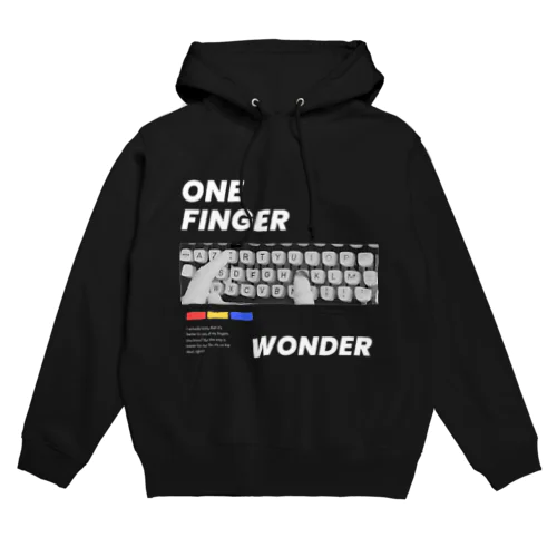 タイピングを人差し指だけを使う人が着てそうなTシャツ２白文字 Hoodie