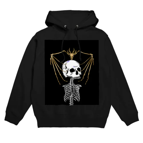 ブラック 黒 生物 骨 ホラー デザイングッズ Hoodie