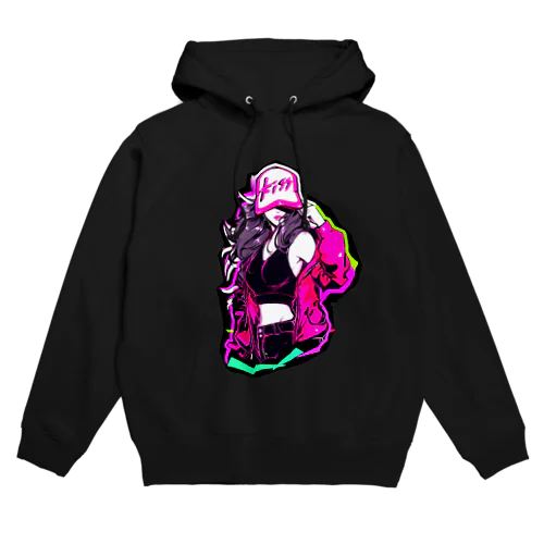 90's ファッション ネオンカラー Hoodie