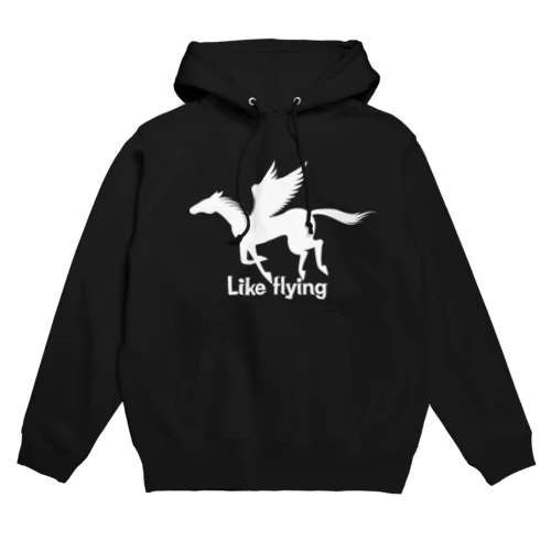 飛ぶように走る(白) Hoodie