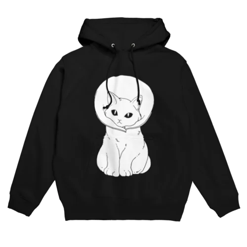 エリザベスカラー白猫 Hoodie