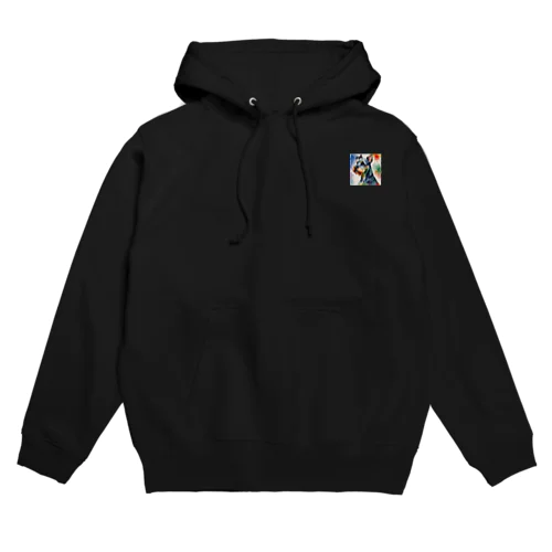 ミニチュアシュナウザー　レインボー柄 Hoodie