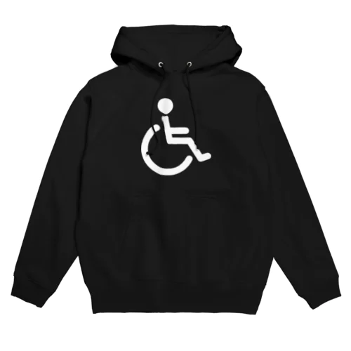 車椅子マーク（白） Hoodie