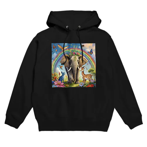 動物たちの休日🐘🌈🦋 Hoodie