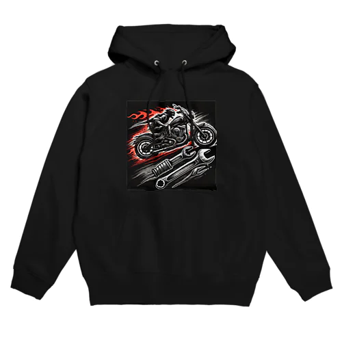 ワイルドライダー・メカニック ロゴ Hoodie