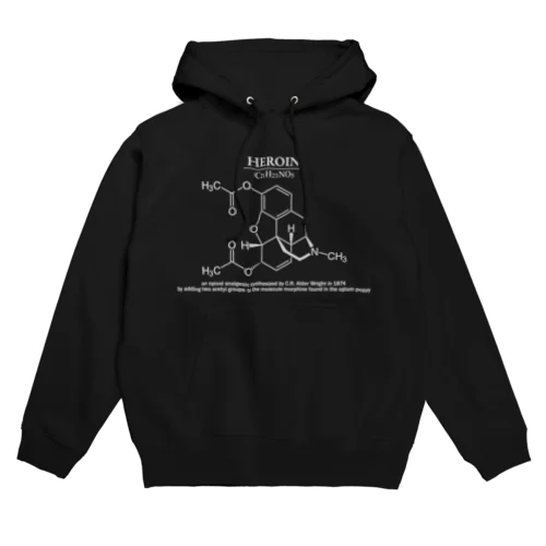 ヘロイン(麻薬の一種、コカイン・モルヒネなど)：化学：化学構造・分子式 パーカー