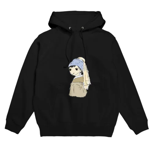 真珠の耳飾りの飴食ってる少女 Hoodie