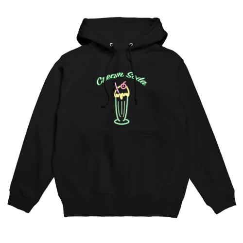 チェリーがポイントのCream Soda ネオン風 Hoodie